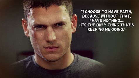 The character first appeared in the series pilot, in which he deliberately sends himself to prison so as to break his elder brother, lincoln burrows. Life Goes On : Foto | Prison break, Prison break quotes, Michael scofield