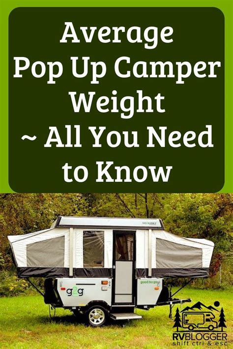Pop Up Camper Weight Chart