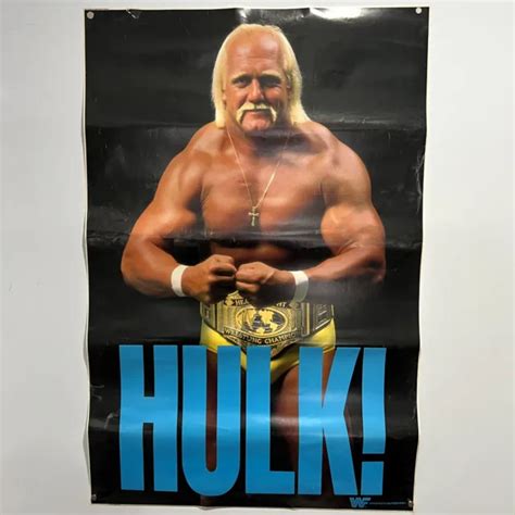 Vintage 1987 Wwf Wwe Hulk Hogan Poster Titan Sports 24995 Picclick