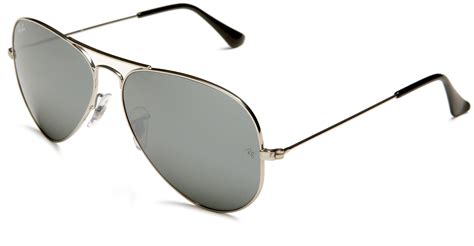 Ray Ban Aviator Non Polarized Sunglasses Silver Frame Crystal Grey Mirror Ebay