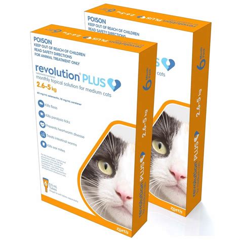 Revolution Plus For Medium Cats 56 11 Lbs 25 5 Kg Orange 12 Doses