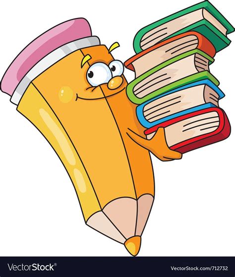 Illustration Of A Pencil With Books Download A Free Preview Or High