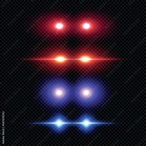 Laser Eyes Overlays Isolated Various Red And Blue Glowing Eyes Light