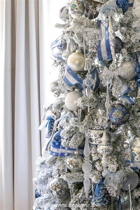 Wintry White Blue And Silver Christmas Tree