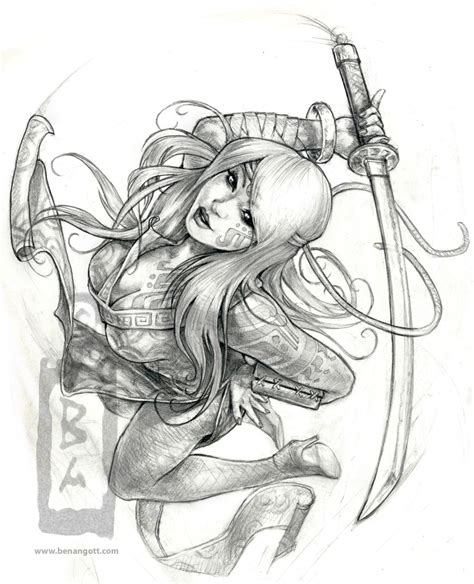 Ninja Girl Sketch By Angotti81 On Deviantart