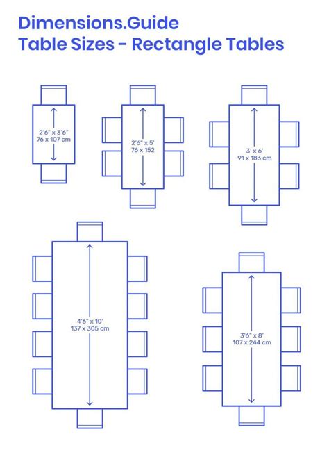 The Table Sizes And Rectangle Tables Are Shown In Three Different