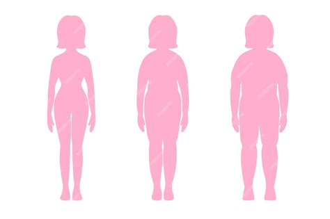 Premium Vector Weight Loss Fat And Slim Woman Silhouette Before And After Weight Loss Body