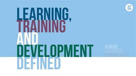 Learning Training And Development Defined Youtube