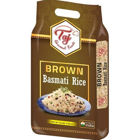 Taj Gourmet Brown Basmati Rice Naturally Aged 10 Pounds