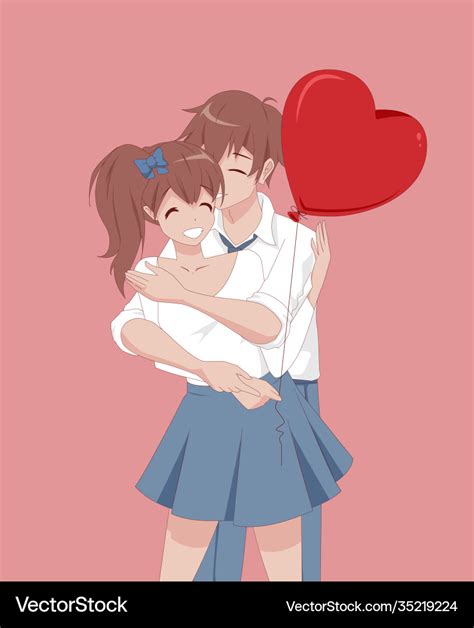 Two Anime People Hugging
