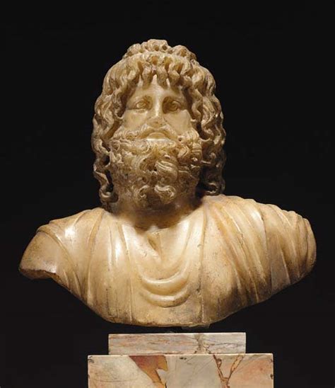 A Roman Alabaster Bust Of Zeus Serapis 2nd Century Ad After A
