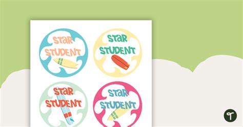 Surfs Up Star Student Badges Teach Starter