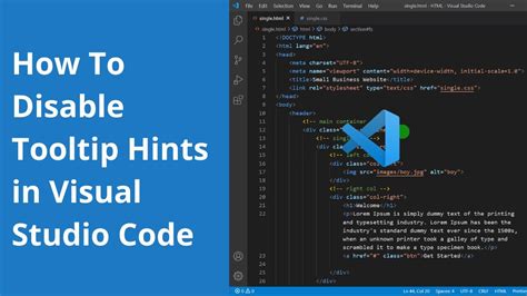 How To Disable Tooltip Hints In Visual Studio Code Youtube