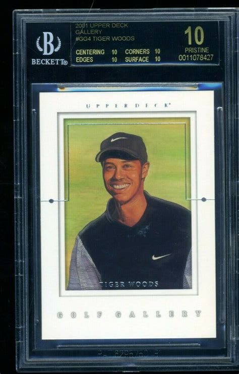 Sgc, which grades 40,000 cards monthly, has graded more than 12,000 tiger woods rookie cards from grand slam. TIGER WOODS 2001 Upper Deck Gallery Rookie Card #GG4 BGS 10 PRISTINE Black Label | Tiger woods ...