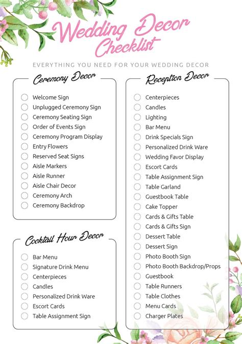 10 Printable Wedding Checklists For The Organized Bride Sheknows 10