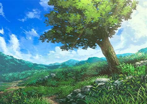 Hd Wallpaper Anime Original Tree Wallpaper Flare