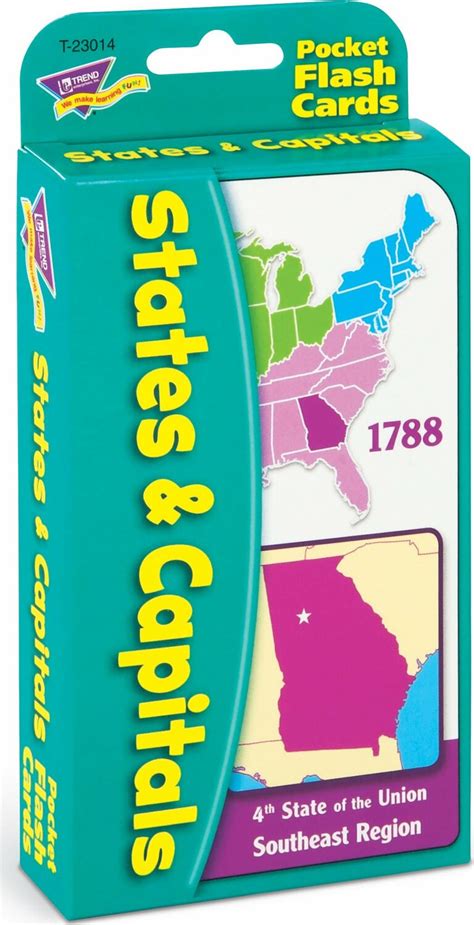 States And Capitals Pocket Flash Cards From Trend Enterprises School