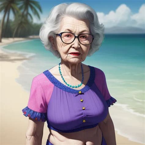 Imagen Ai Granny Wearing Bikini