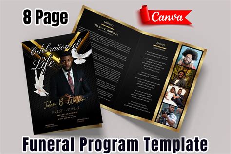 Modern 8 Page Funeral Program Graphic By Craftsmaker · Creative Fabrica