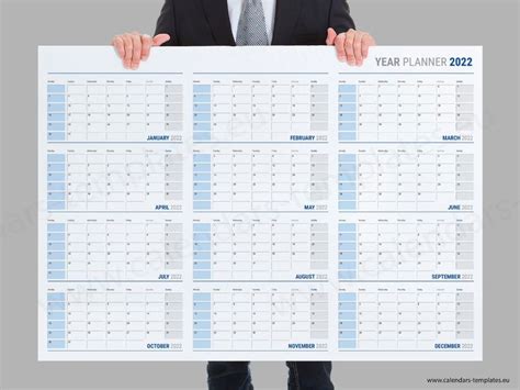 2023 Big Yearly Horizontal Annual Printable Wall Planner Etsy Wall