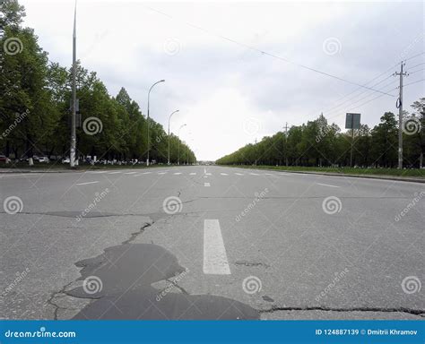 Asphalt Road In City Going Distance Stock Image Image Of Environment