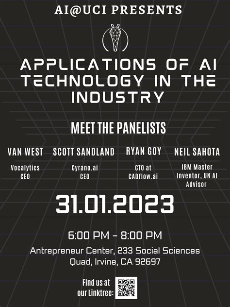 AI@UCI Industry Panel on Tuesday 31 January! Come out to meet Industry