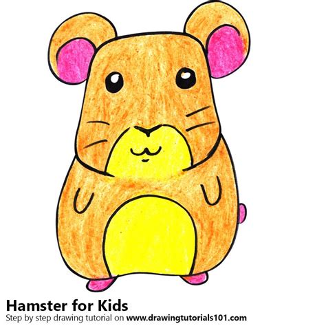 Learn How To Draw A Hamster For Kids Animals For Kids Step By Step