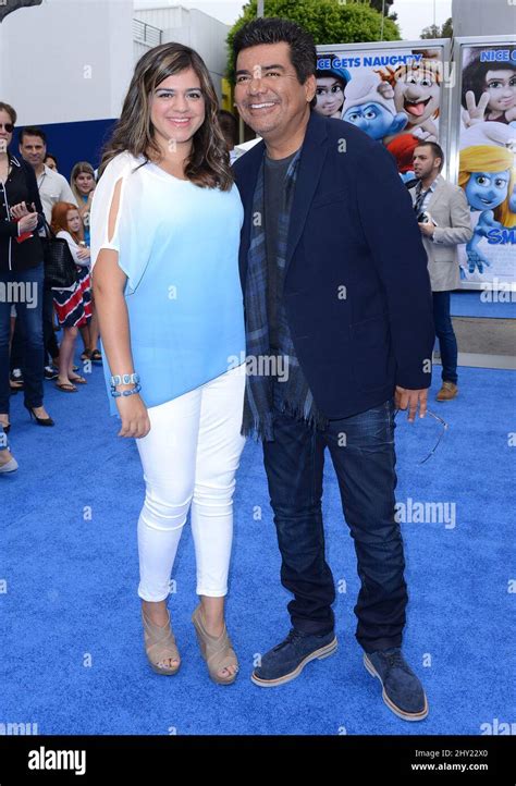 George Lopez Mayan Lopez Attending The Premiere Of The Smurfs 2 In