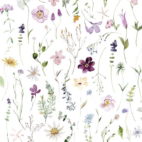 Summer Wildflower Floral Fabric By The Yard Quilting Cotton Etsy