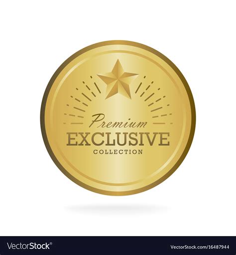 Exclusive Collection Sale Golden Badge Gold Label Vector Image