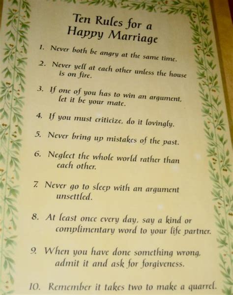 My Mails 10 Rules For A Happy Marriage