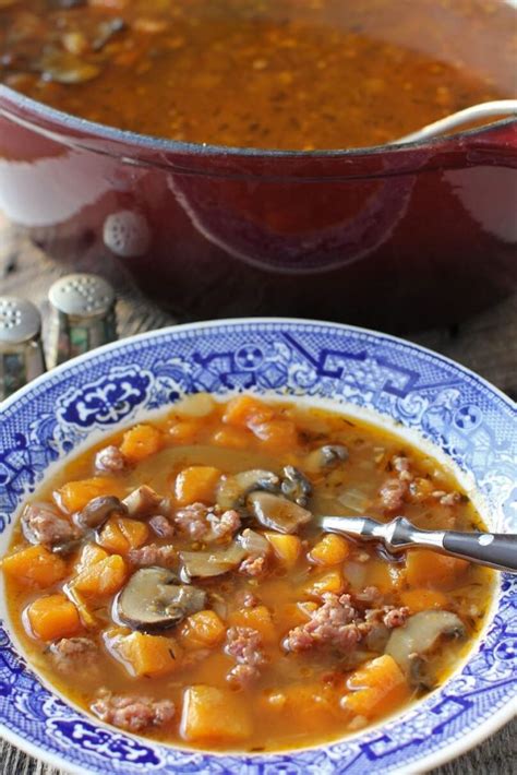 Sausage And Butternut Squash Soup Winter Belly Warmer Kitchen Frau