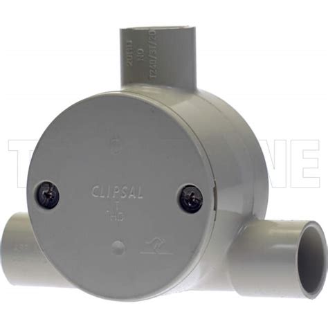 t240 3t 20 gy clipsal 20mm 3 way shallow round tangential t type junction box