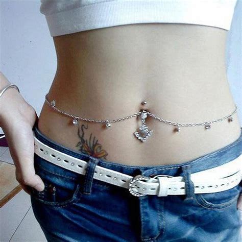 Bijoux Stainless Steel Belly Button Piercing Body Chain Jewelry For Women Belly Button