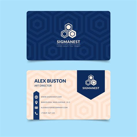 Blue And White Visiting Card Template Free Customize Business Cards