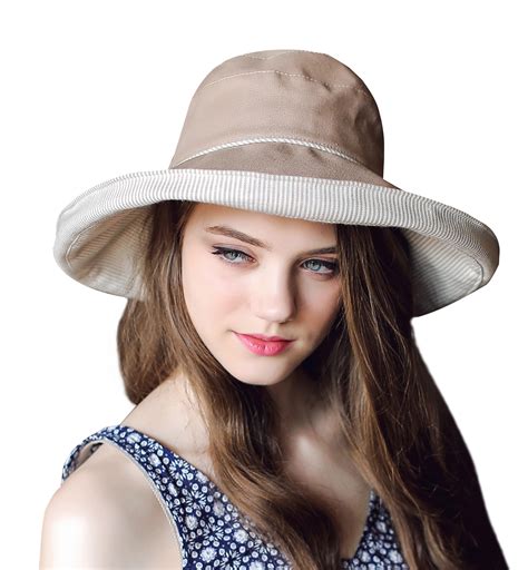 Connectyle Womens Summer Cotton Fold Up Wide Brim Sun Bucket Hat Upf50