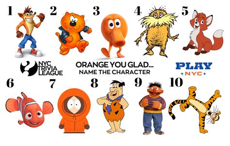 Picture Round — Orange Characters Nyc Trivia League