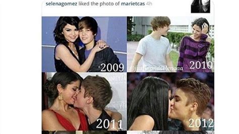 Selena Gomez And Justin Bieber Kissing Pic Selena ‘likes Their Relationship Hollywood Life