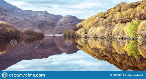 Autumn Colours In Highlands Of Scotland Trees Mountains Sky Hills