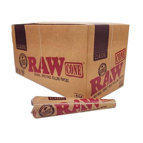 raw® classic pre rolled cone 1¼ 6ct display of 32 hs wholesale