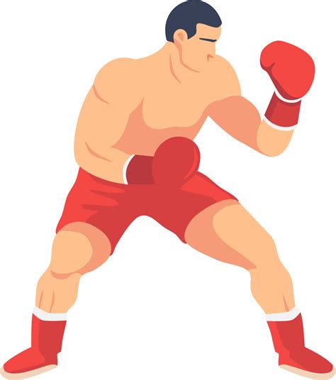 Boxer Cartoon Illustration Boxing Sport Fight Flat Design 25068188 Png