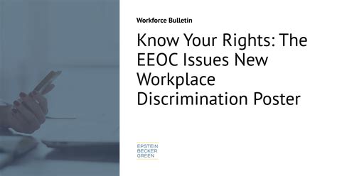 Know Your Rights The Eeoc Issues New Workplace Discrimination Poster Workforce Bulletin