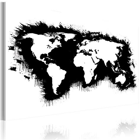 Obraz Monochromatic Map Of The World 60x40 Inhauscz