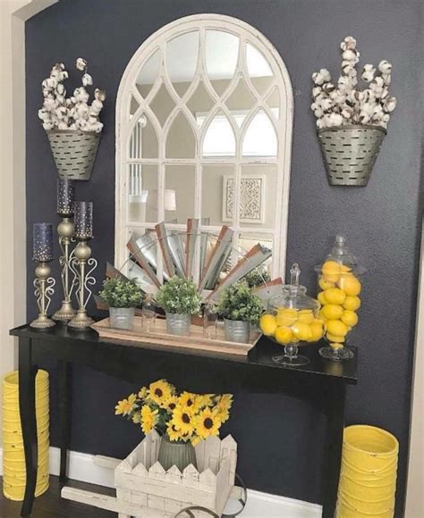 Grey And Yellow Home Decor Ideas Using Sunflowers