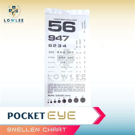 Pocket Eye Chart Jaegar Chart Snellen Chart Shopee Philippines
