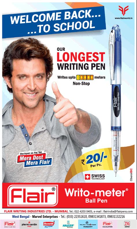 Flair Writo Meter Ball Pen Our Longest Writing Pen Ad Advert Gallery