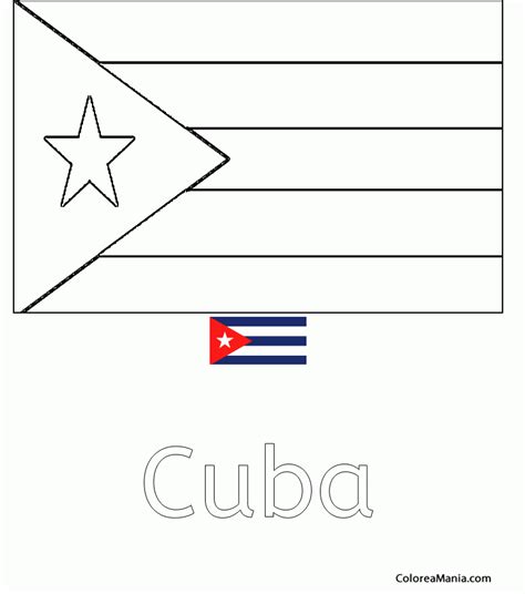 Laminas Para Colorear Coloring Pages Mapa Y Bandera De Cuba Para