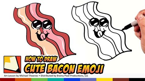 Learn how to draw them step by step easy fun! How to Draw Cute Food - Bacon Emoji - Draw Cartoon Bacon ...