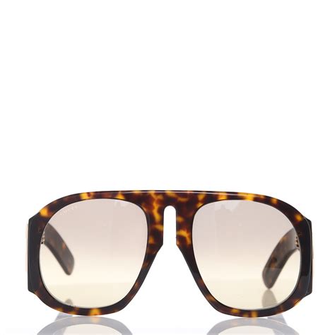 gucci oversized aviator sunglasses gg0152s tortoise 440358