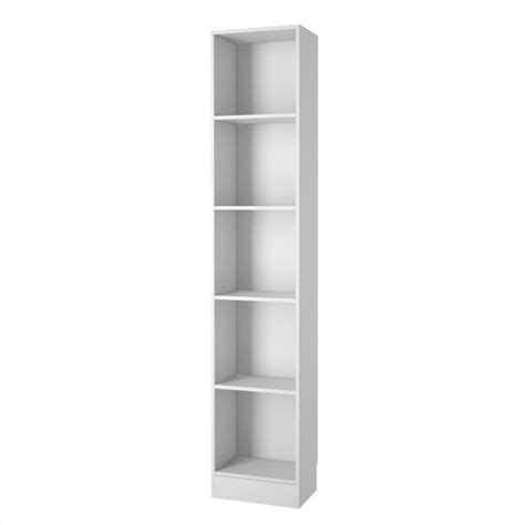 Tvilum Element Tall Narrow 5 Shelf Bookcase In White 7177549